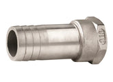 VETUS Hose connector, stainless steel (AISI 316), female thread, G1/2'', hose Ø 15 mm QA05FD-15